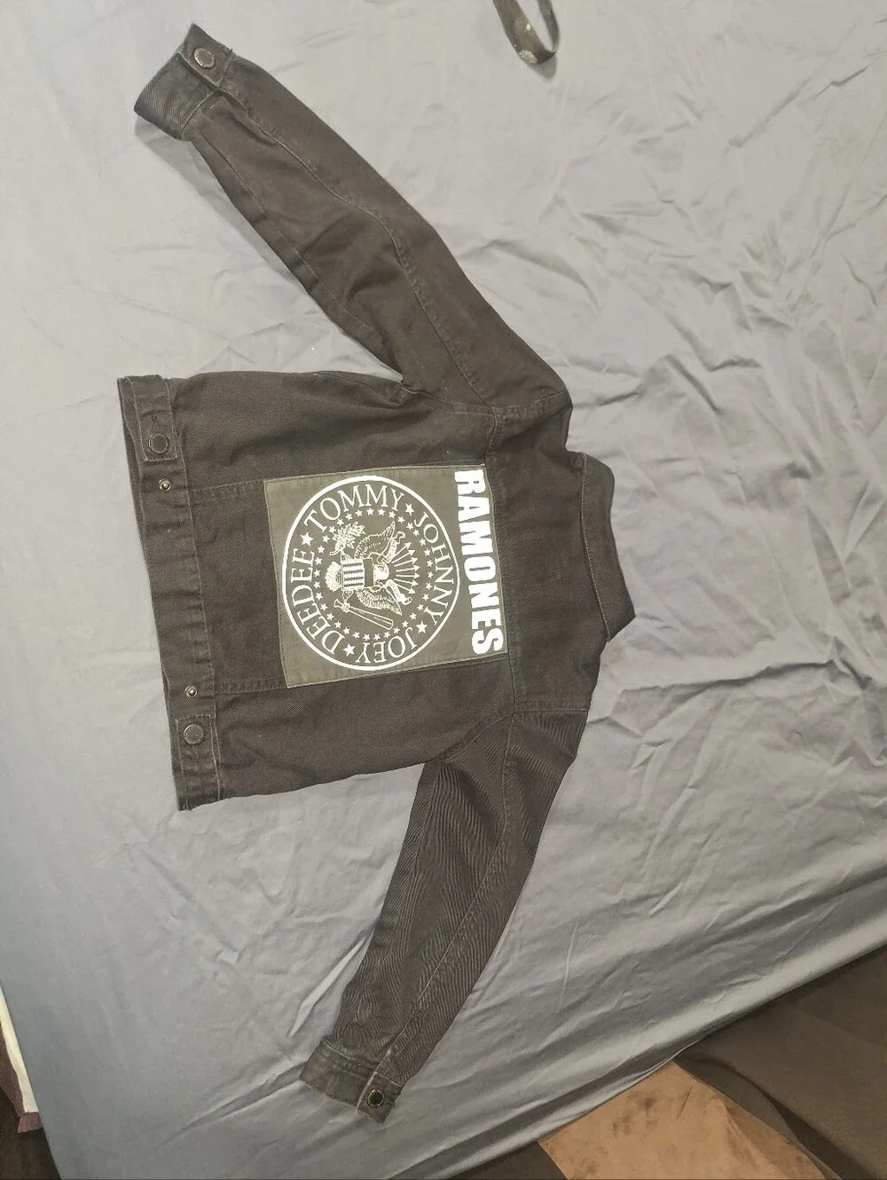 Ramones Black Denim Jacket with Back Sewed Patch